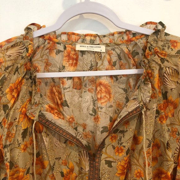 Spell & the Gypsy Seashell Blouse NEW Floral Top - Picture 6 of 16
